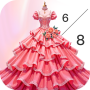 Gown Dress Color by Numbers